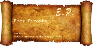 Encz Piroska névjegykártya